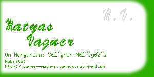 matyas vagner business card